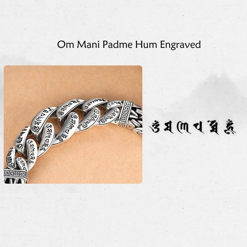 Stone of buddha Om Mani Padme Hum Engraved Peace Purity Bracelet