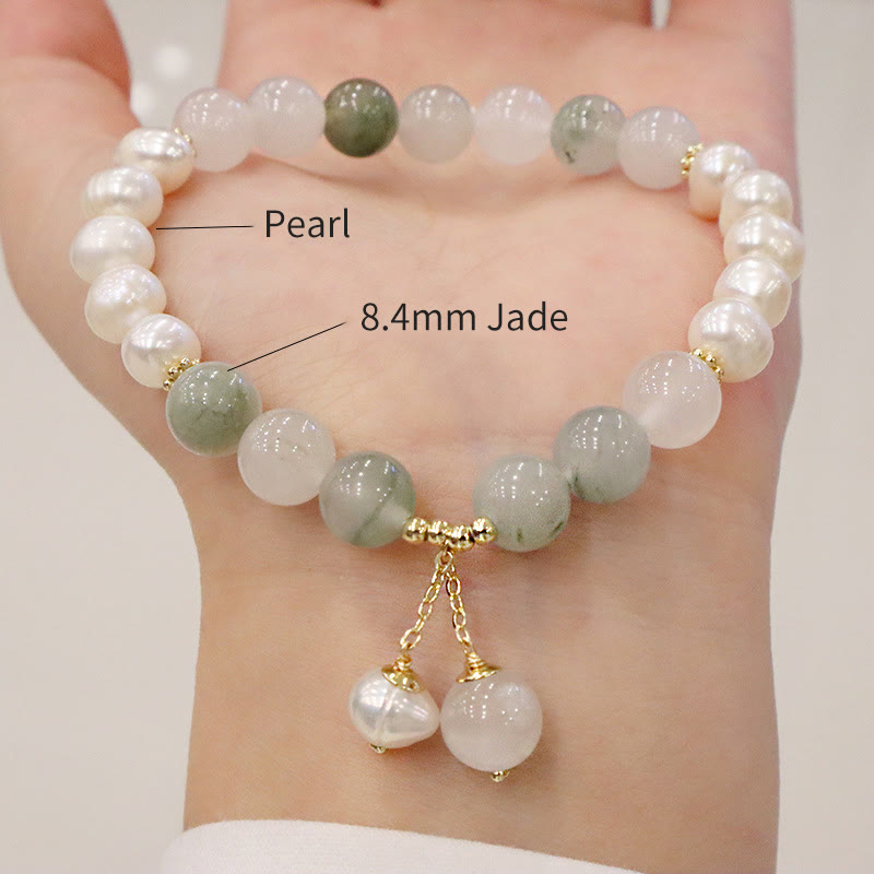 Stone of buddha Natural Pearl Jade Healing Sincerity Bracelet