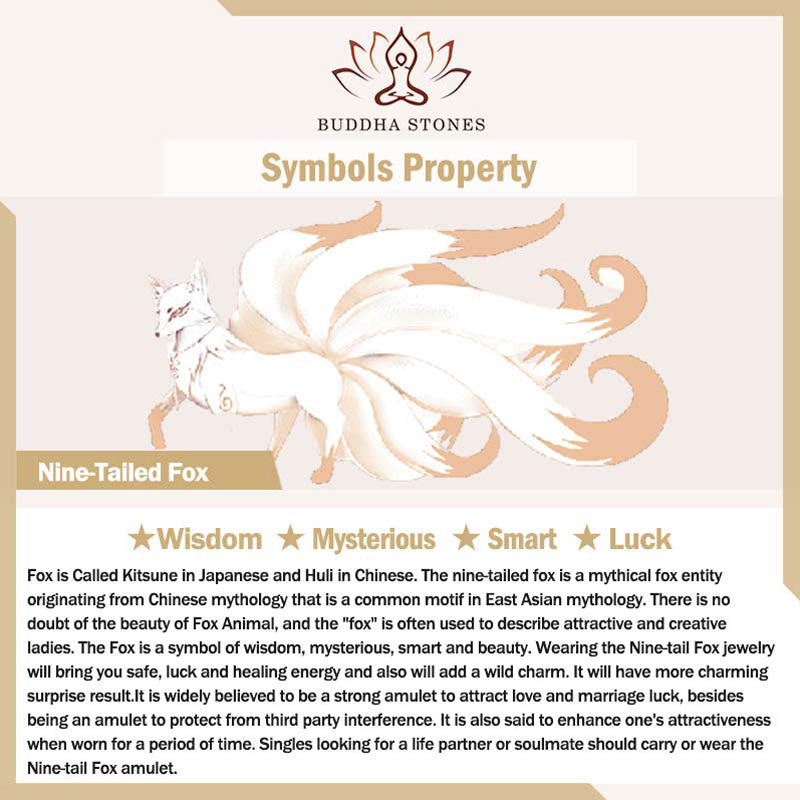 Stone of buddha 999 Sterling Silver Nine Tailed Fox Success Protection Ring