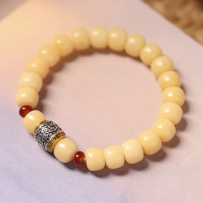 Stone of buddha Bodhi Seed Auspicious Cloud Fu Character Bead Peace Bracelet