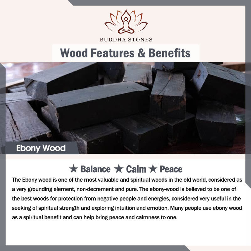 Stone of buddha Ebony Wood Copper Balance Multilayered Bracelet