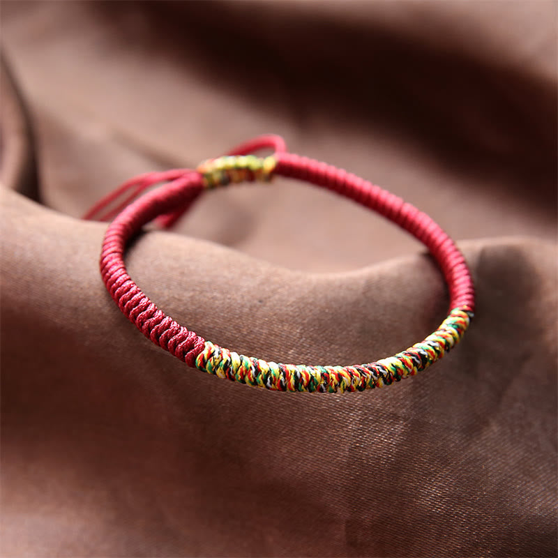 Stone of buddha Tibetan Handmade Multicolor King Kong Knot Luck Strength Braided Bracelet