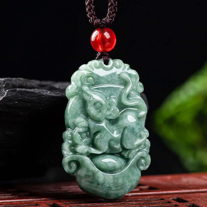 Stone of buddha Natural Jade 12 Chinese Zodiac Prosperity Necklace Pendant