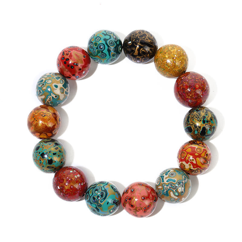 Stone of buddha Natural Multicolored Lacquer Beads Calm Bracelet
