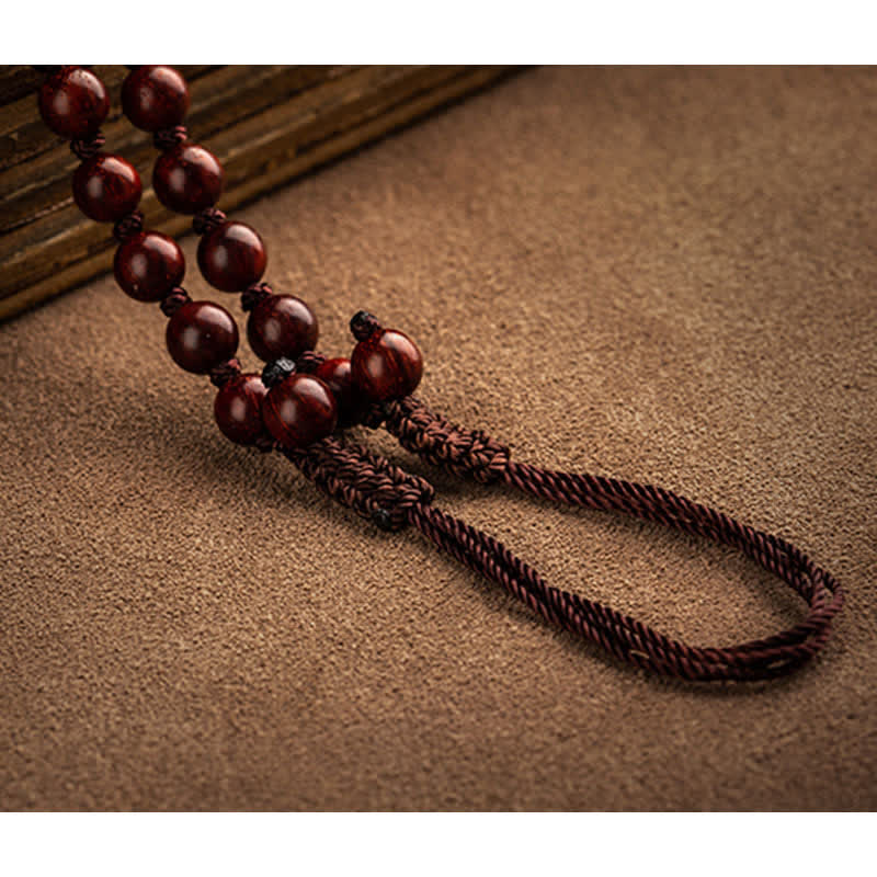 Stone of buddha Chinese Zodiac Natal Buddha Small Leaf Red Sandalwood Lotus Protection Necklace Pendant