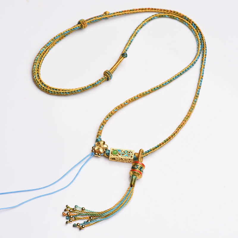 Stone of buddha Colorful String Copper Wealth Necklace Pendant