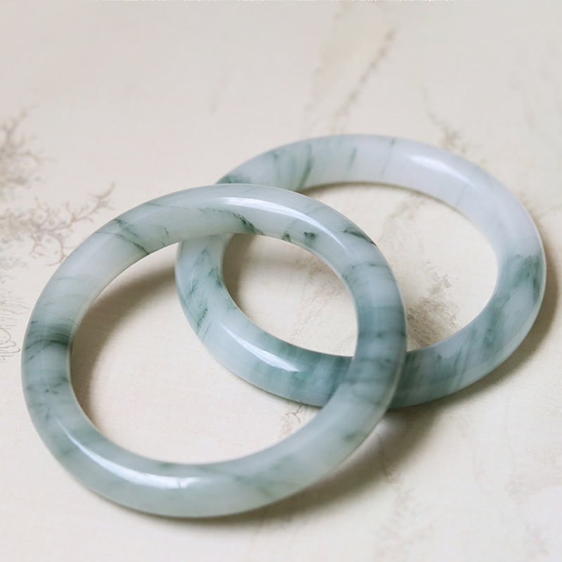 Stone of buddha Natural Jade Luck Prosperity Bangle Bracelet