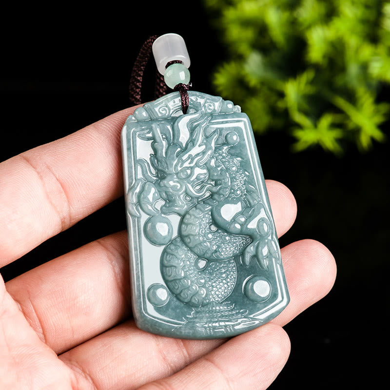 Stone of buddha Year Of The Dragon Chinese Zodiac Dragon Travels The World Jade Strength Necklace Pendant