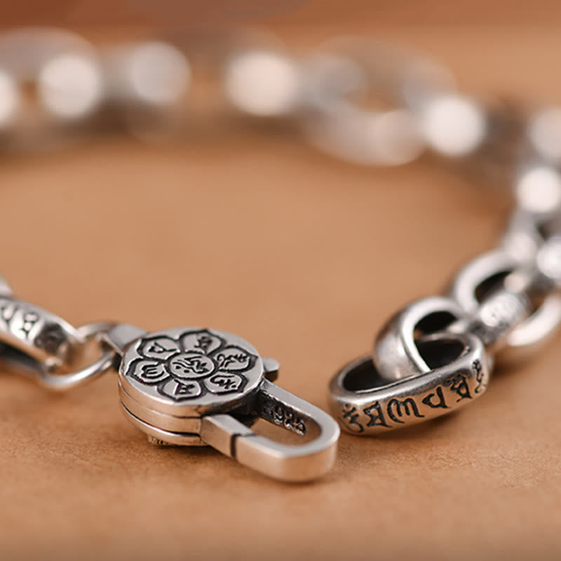 Stone of buddha Om Mani Padme Hum Double Dorje Copper Engraved Wisdom Bracelet