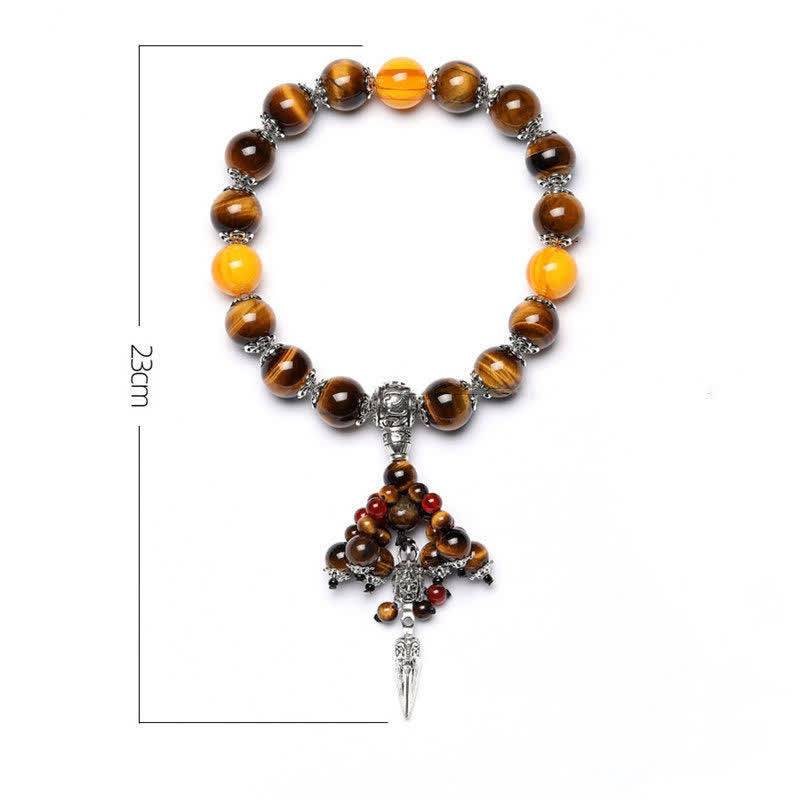Stone of buddha Natural Tiger Eye Red Agate Dragon Vein Agate Stone Vajra Dorje Power Healing Bracelet Car Decoration