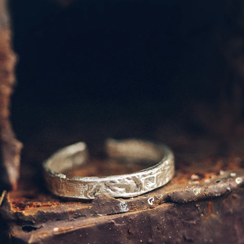 Stone of buddha 925 Sterling Silver Simple Design Blessing Couple Ring