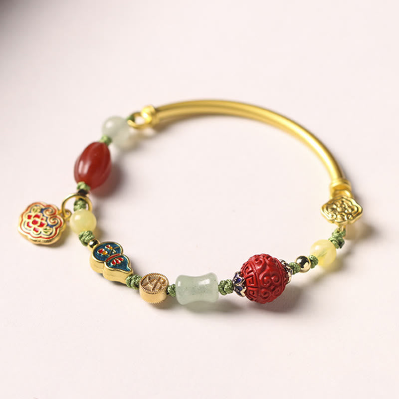 Stone of buddha Tibetan Auspicious Clouds Fortune Happiness Wealth Luck Bracelet