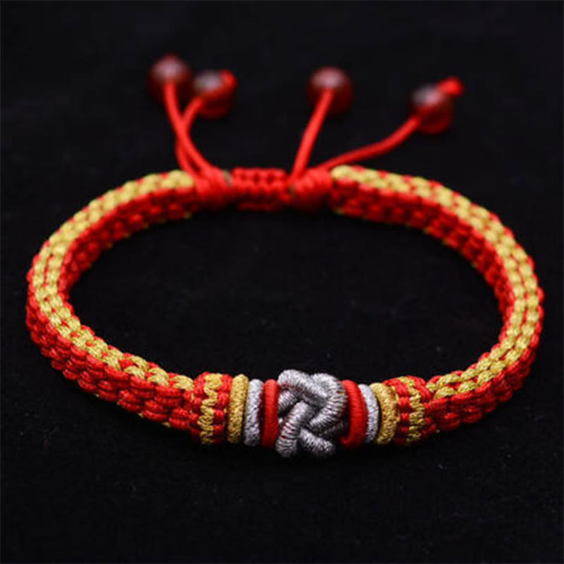 Stone of buddha Colorful Rope True Love Knot Luck Handmade Bracelet