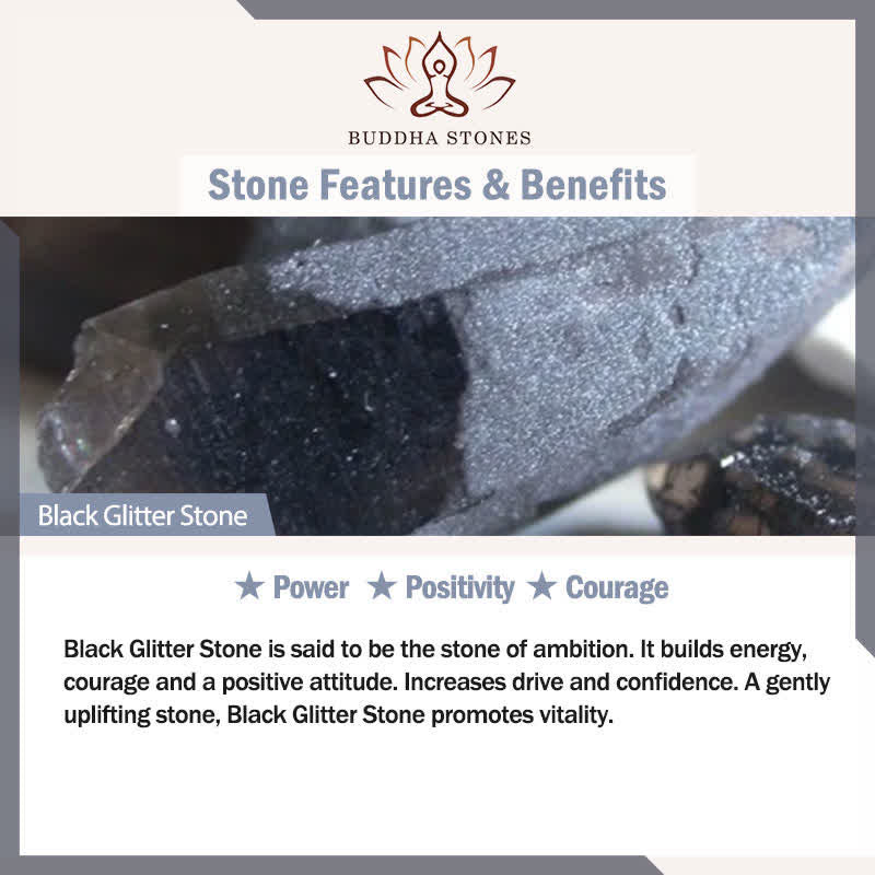 Stone of buddha Black Obsidian Black Glitter Stone Purification Bracelet