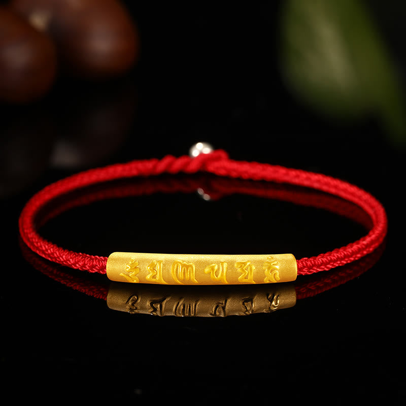 Stone of buddha Tibetan 999 Gold Om Mani Padme Hum Handcrafted Eight Thread Peace Knot Luck Braided Couple Bracelet