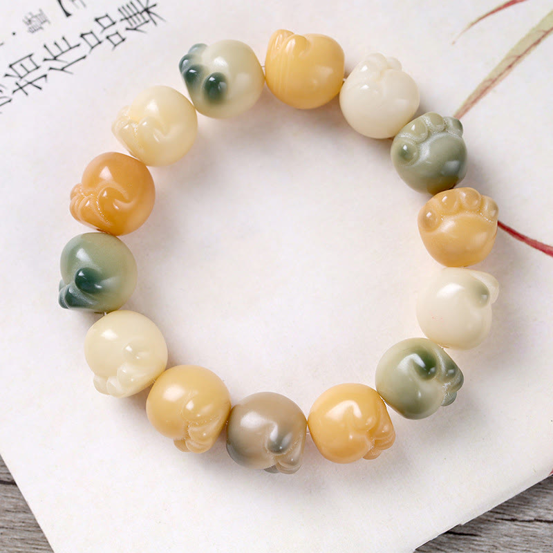 Stone of buddha Multilayered Bodhi Seed Cute Cat Paw Calm Harmony Bracelet