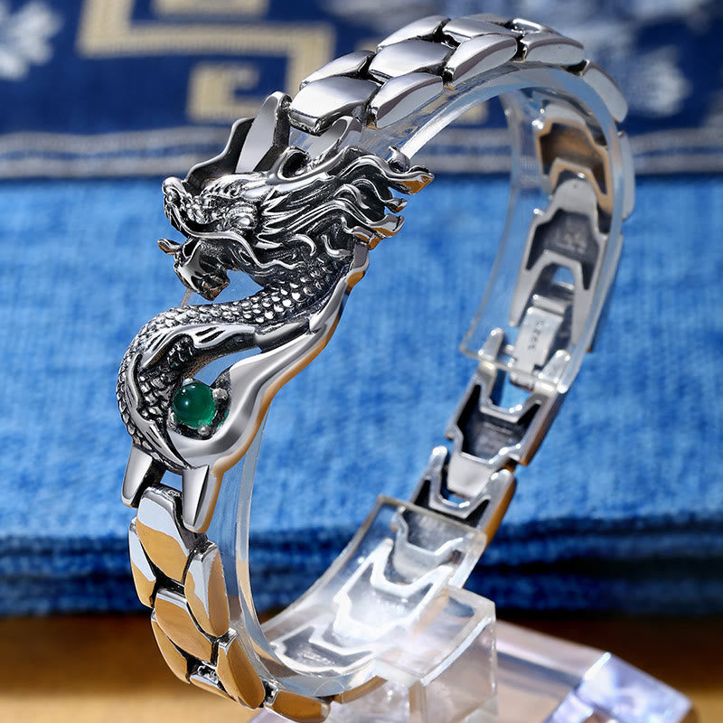 Stone of buddha Vintage Dragon Pattern Engraved Success Bracelet