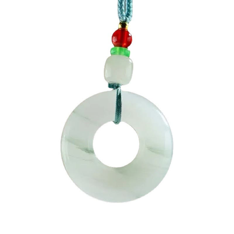 Stone of buddha Natural Jade Peace Buckle Prosperity Necklace Pendant