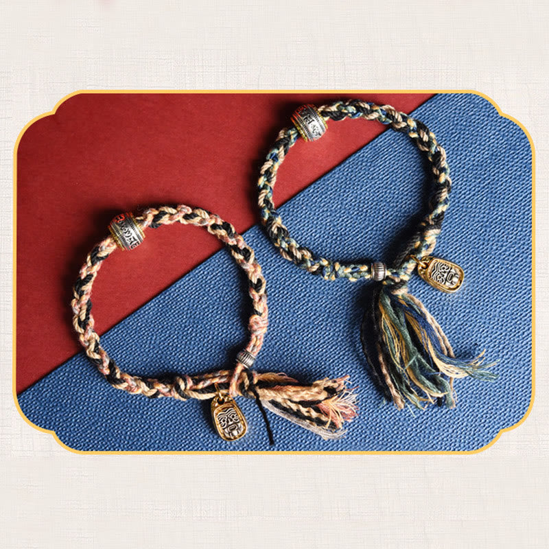 Stone of buddha Zakiram Goddess of Wealth Om Mani Padme Hum Peace Handmade Bracelet