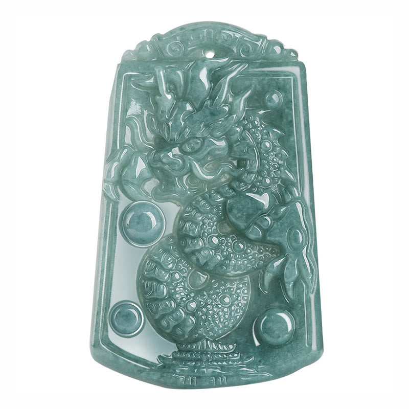 Stone of buddha Year Of The Dragon Chinese Zodiac Dragon Travels The World Jade Strength Necklace Pendant