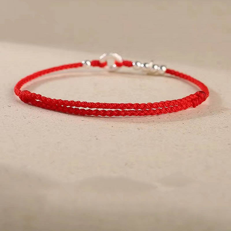 Stone of buddha 925 Sterling Silver Auspicious Clouds Peace Buckle Safe And Sound Bracelet Anklet