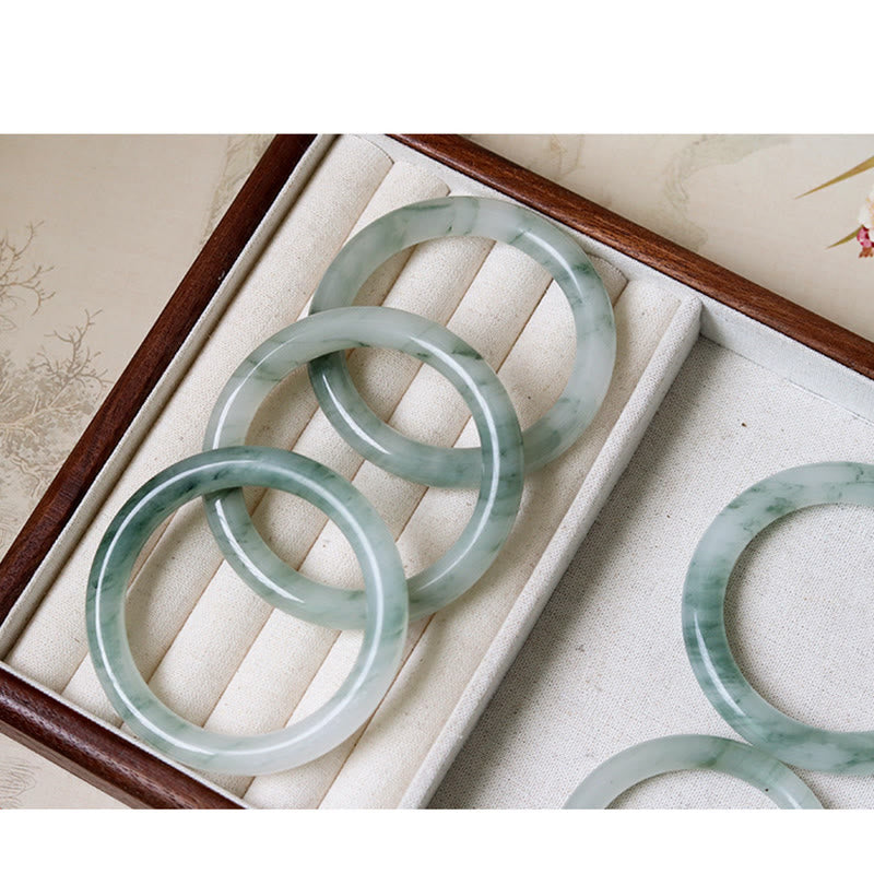 Stone of buddha Natural Jade Luck Prosperity Bangle Bracelet