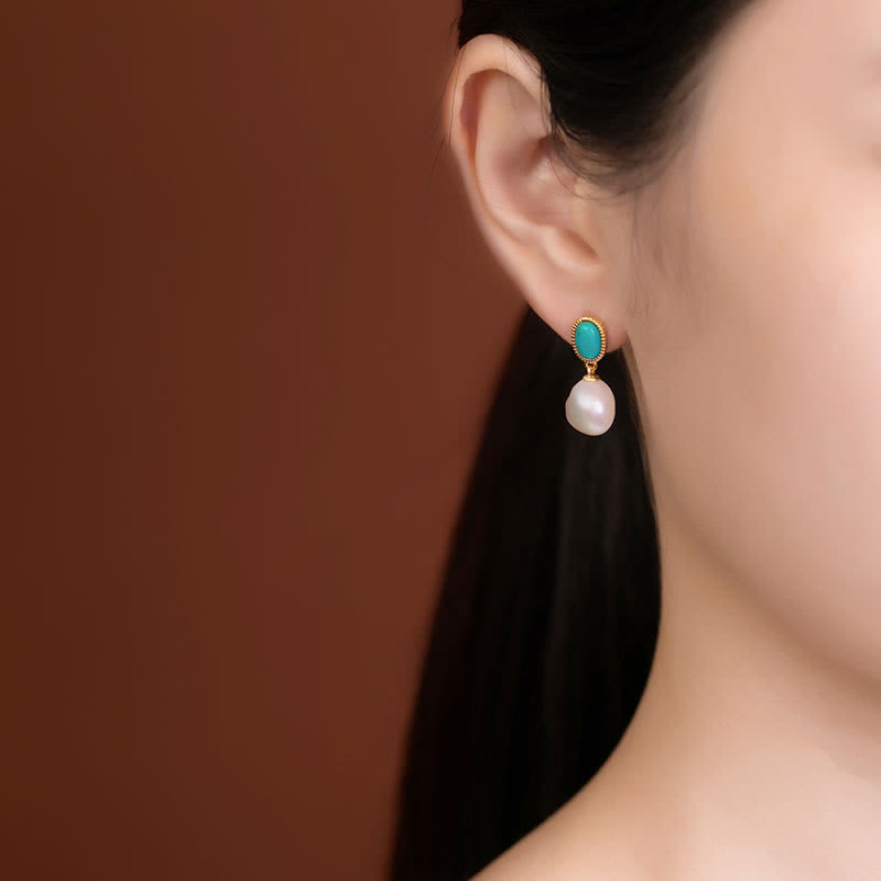 Stone of buddha 925 Sterling Silver Pearl Turquoise Healing Ring Earrings Necklace Pendant