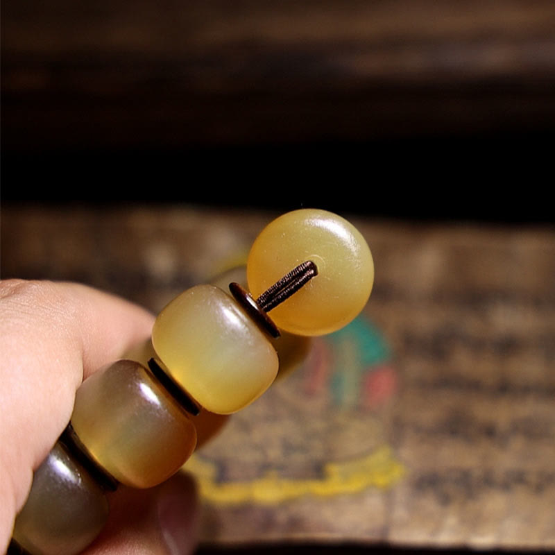 Stone of buddha Handmade Tibetan Sheep Horn Om Mani Padme Hum Auspiciousness Bracelet