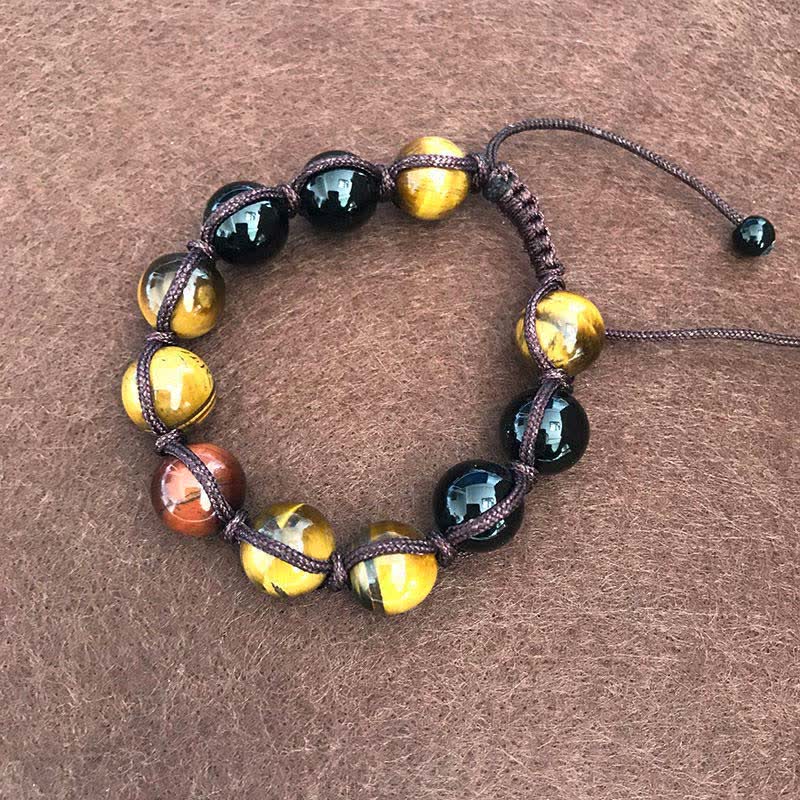 Stone of buddha Lava Rock Tiger Eye Stone Support Healing String Bracelet
