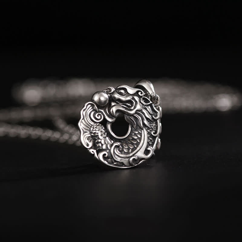 Stone of buddha Koi Fish Dragon Peace Buckle Wealth Necklace Pendant