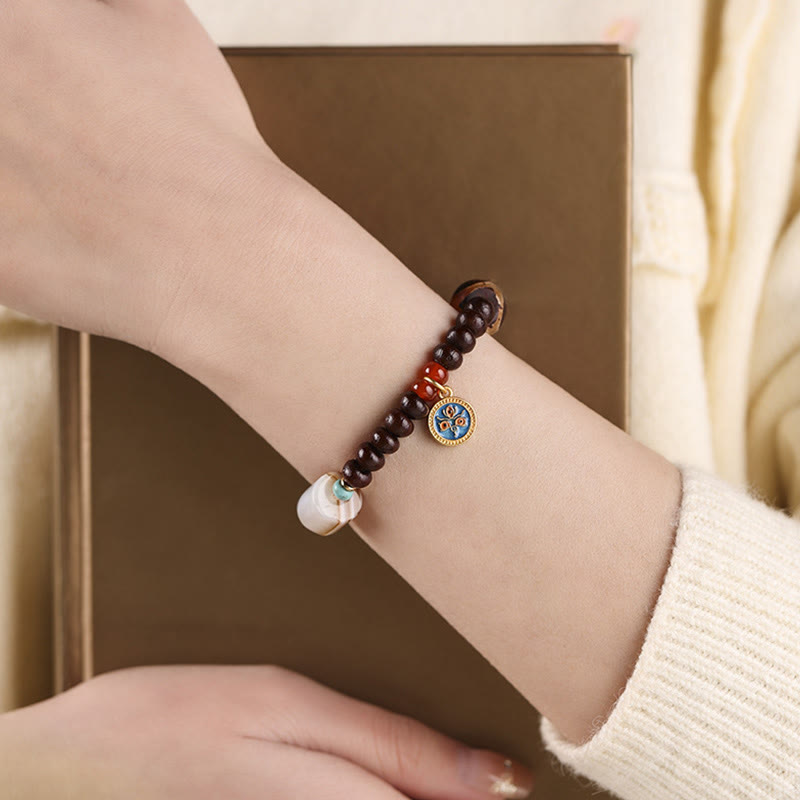 Stone of buddha Natural Tibet Purple Bodhi Seed Dzi Bead God of Wealth Wisdom Bracelet