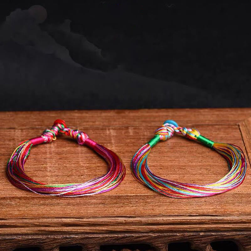 Stone of buddha Tibetan Handmade Five Colorful Thread Dragon Boat Festival Protection Adult Child String Bracelet