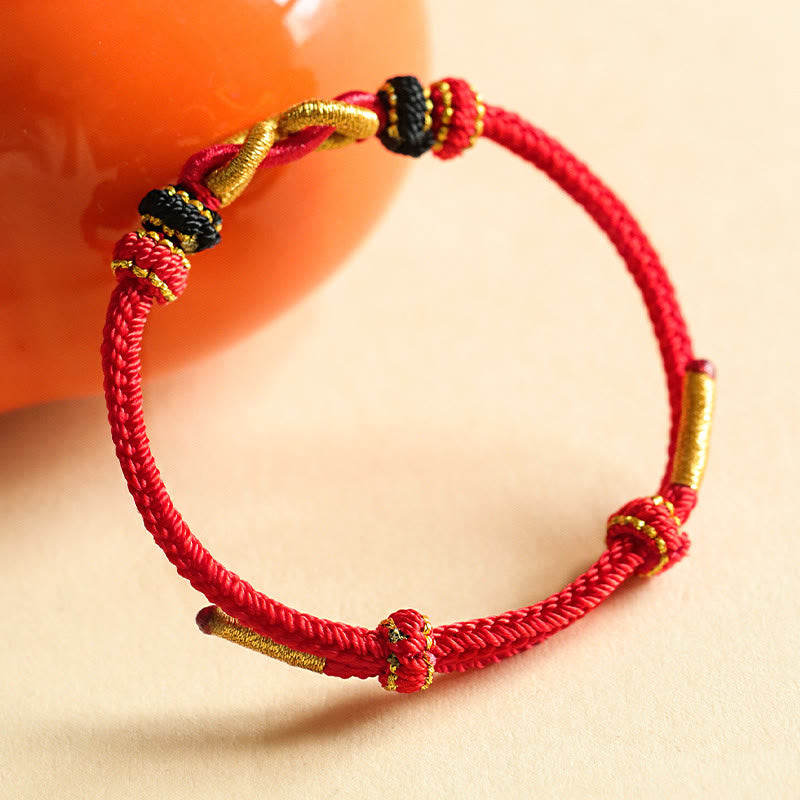 Stone of buddha Handmade Ingot Pattern Braided String Protection Bracelet