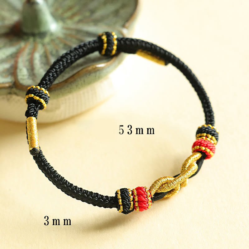 Stone of buddha Handmade Ingot Pattern Braided String Protection Bracelet