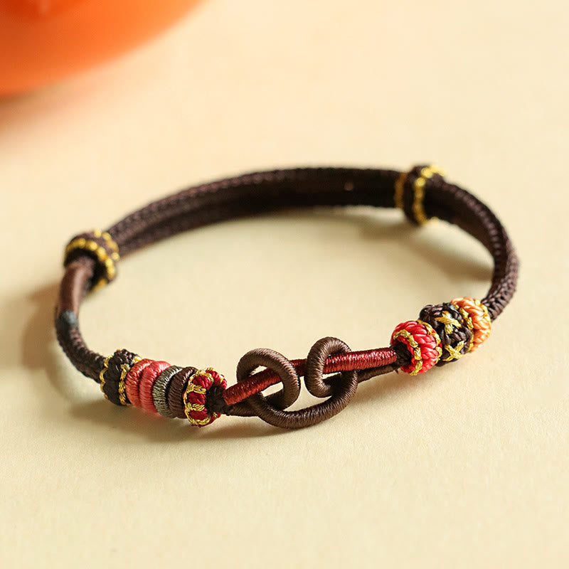 Stone of buddha Handmade Ingot Pattern Braided String Protection Bracelet