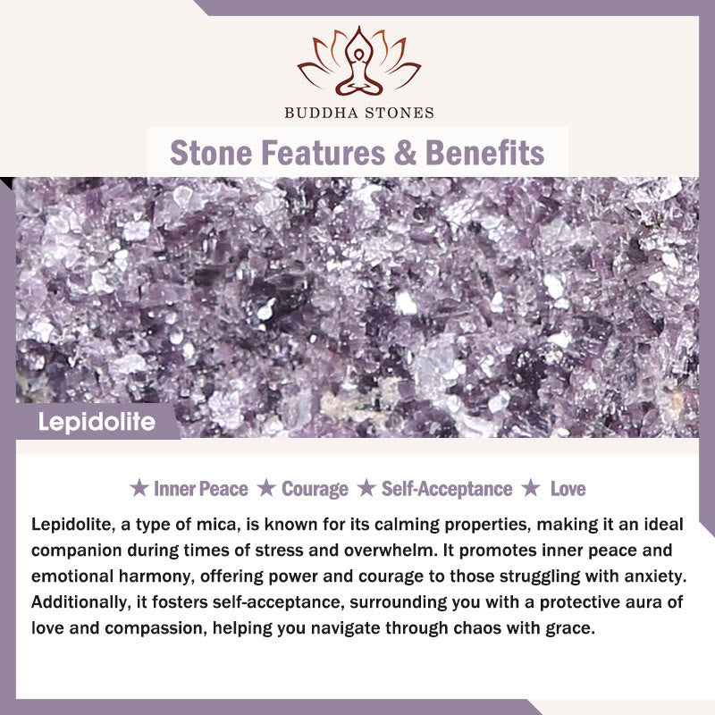 Stone of buddha Lepidolite Inner Peace Bracelet