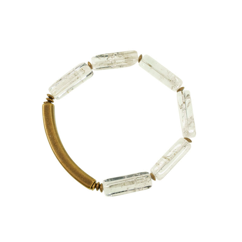 Stone of buddha Square White Crystal Copper Luck Healing Bracelet