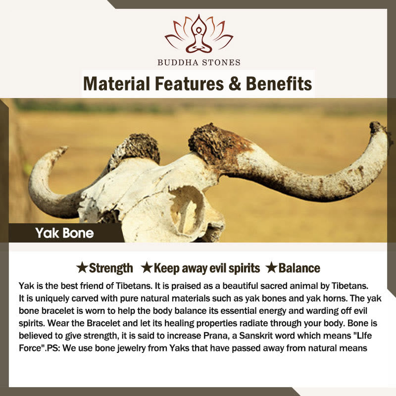 Stone of buddha Yak Bone Copper Cone Pendant Strength Bracelet