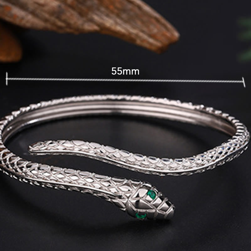 Stone of buddha 999 Sterling Silver Snake Shape Year Of The Snake Blessing Bracelet