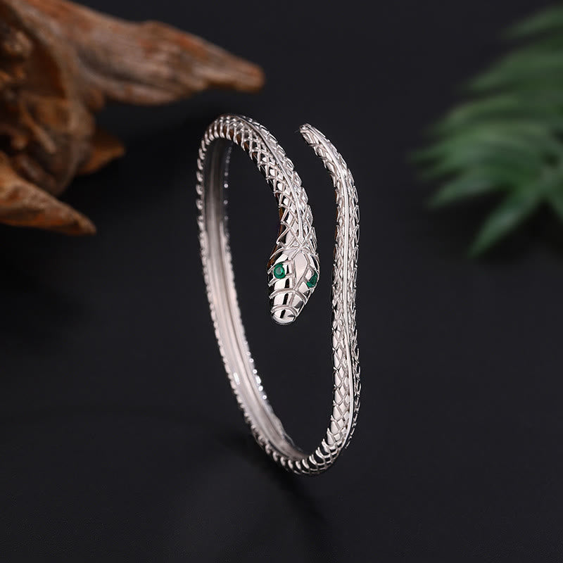 Stone of buddha 999 Sterling Silver Snake Shape Year Of The Snake Blessing Bracelet