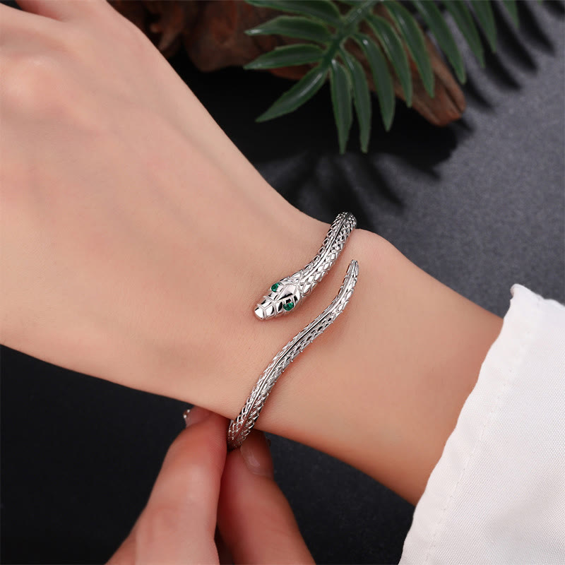 Stone of buddha 999 Sterling Silver Snake Shape Year Of The Snake Blessing Bracelet