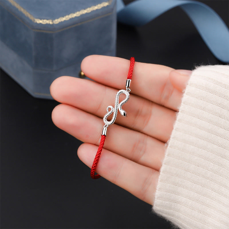 Stone of buddha 999 Sterling Silver Year Of Snake Red String Protection Braided Bracelet