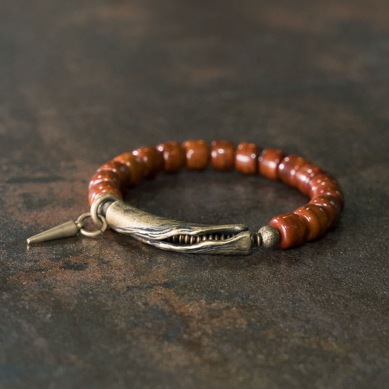 Stone of buddha Yak Bone Copper Cone Pendant Strength Bracelet