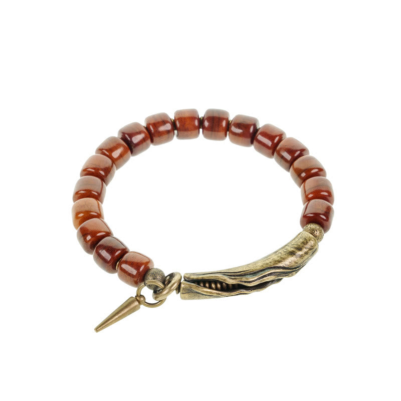 Stone of buddha Yak Bone Copper Cone Pendant Strength Bracelet