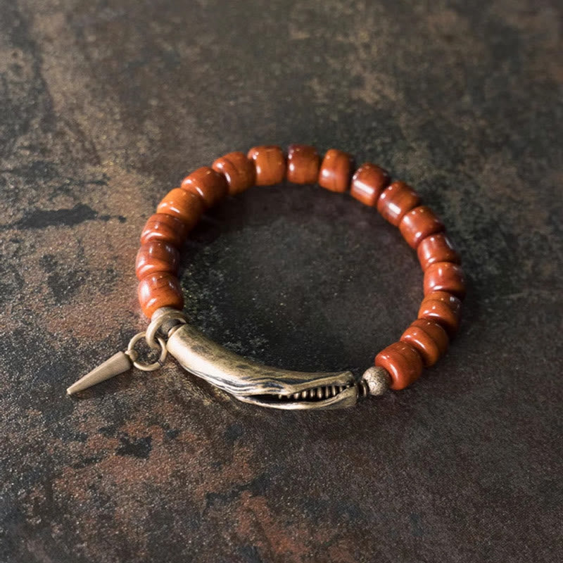 Stone of buddha Yak Bone Copper Cone Pendant Strength Bracelet