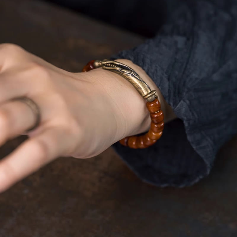 Stone of buddha Yak Bone Copper Cone Pendant Strength Bracelet