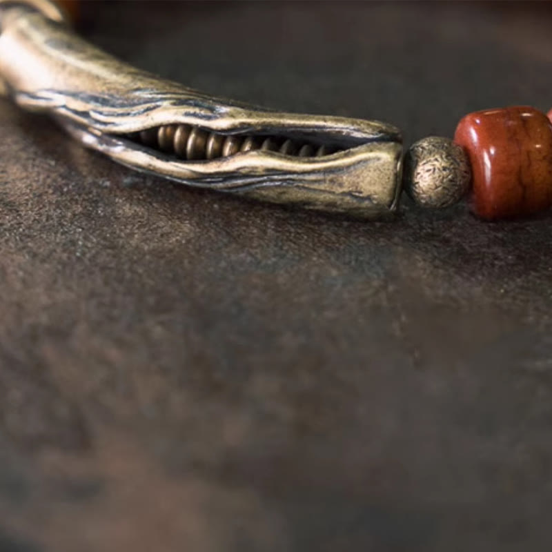 Stone of buddha Yak Bone Copper Cone Pendant Strength Bracelet