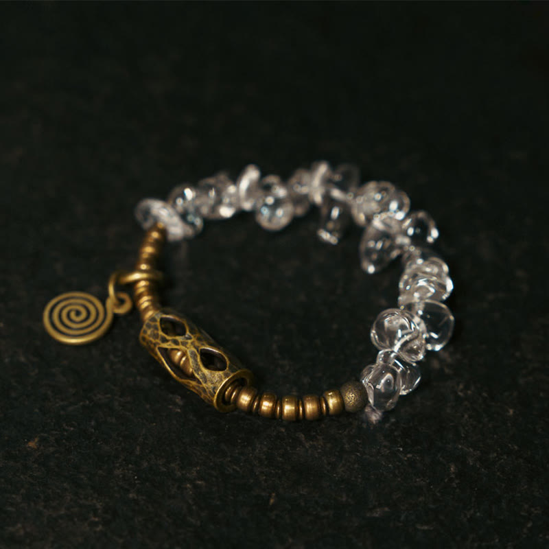 Stone of buddha Irregular White Crystal Copper Clarity Bracelet