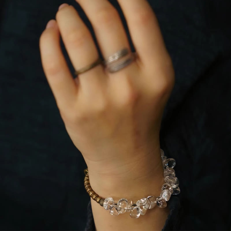 Stone of buddha Irregular White Crystal Copper Clarity Bracelet
