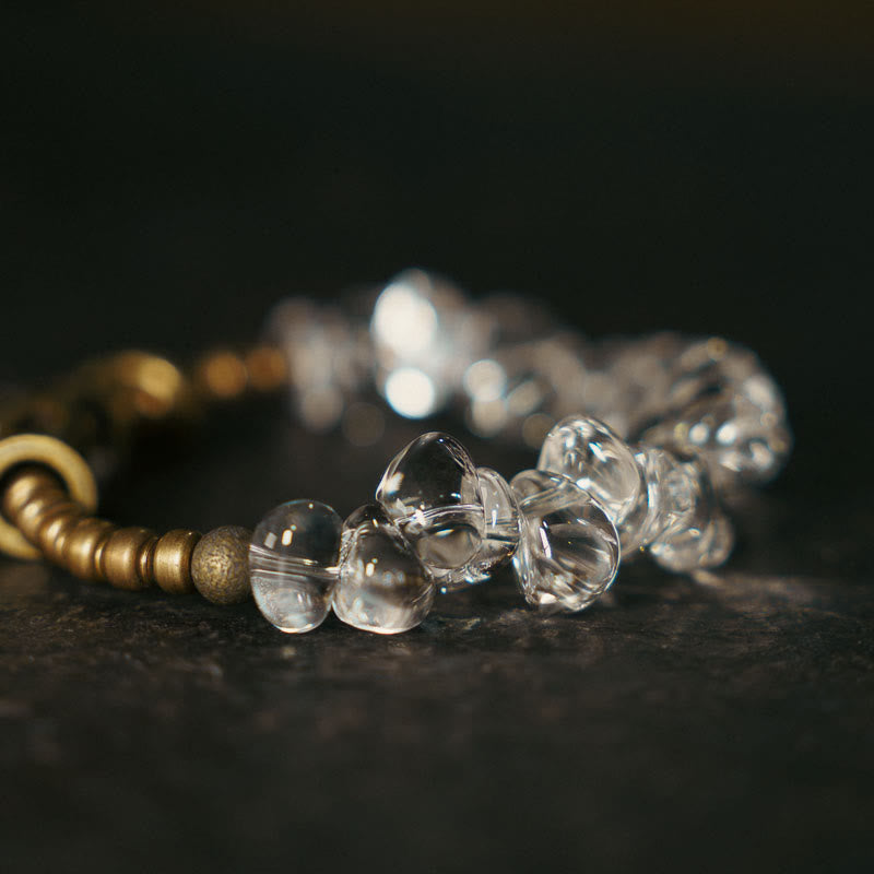 Stone of buddha Irregular White Crystal Copper Clarity Bracelet